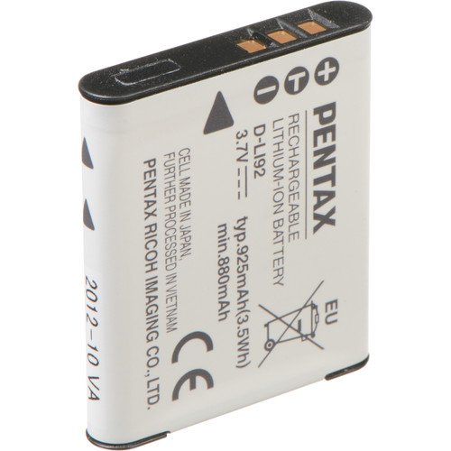 Pentax D-LI92 Batería recargable de iones de litio para cámara digital Pentax X70